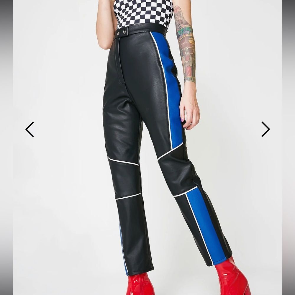 The Ragged Priest XS Revolver Pants Black and Blue Colorblock Pants